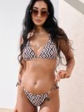 Donji deo bikinija sa šarom - tamno braon - SINSAY - small4