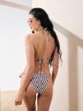Donji deo bikinija sa šarom - tamno braon - SINSAY - small5