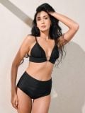Chiloți de bikini cu talie medie - negru - SINSAY - small2