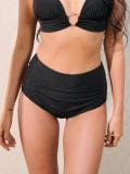 Chiloți de bikini cu talie medie - negru - SINSAY - small1