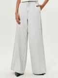 Farmerke širokih nogavica i visokog struka - svetlo siva - SINSAY - small1