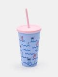 Чаша за многократна употреба със сламка Stitch - многоцветен - SINSAY - small3