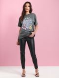 Tricou cu imprimeu - gri-închis - SINSAY - small5
