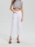 Ravno krojeni skrajšani jeansi - bela - SINSAY - small5