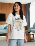 Tricou cu mânecă lungă și imprimeu - crem - SINSAY - small1