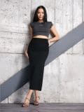 Crop top - σκουρο γκρι - SINSAY - small1