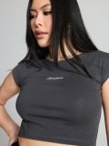 Crop top - σκουρο γκρι - SINSAY - small4