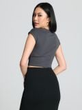 Crop top - σκουρο γκρι - SINSAY - small5