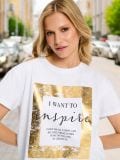 Μακρυμάνικη μπλούζα με τύπωμα - λευκο - SINSAY - small1