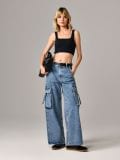 Teksapüksid wide leg - sinine - SINSAY - small3