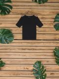 Bluza s biserima - crno - SINSAY - small1