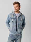 Kurtka jeansowa z kapturem - niebieski - SINSAY - small10