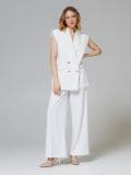 Hose mit weitem Bein - Weiß - SINSAY - small2