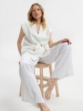 Hose mit weitem Bein - Weiß - SINSAY - small1
