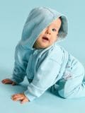 Pulover s kapuco - bledo modra - SINSAY - small4