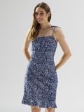 Mini obleka z vzorcem - modra - SINSAY - small4