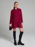 Mini φόρεμα με γιακά - burgundy - SINSAY - small4