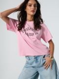 Pamučna majica na pruge - roze - SINSAY - small1