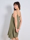 Mākslīgā zīda kleita - khaki - SINSAY - small2