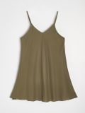 Mākslīgā zīda kleita - khaki - SINSAY - small4