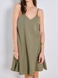 Mākslīgā zīda kleita - khaki - SINSAY - small1