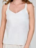 Top s ukrasnim naramenicama - krem - SINSAY - small1