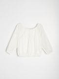 Pamučna bluza spuštenih ramena - krem - SINSAY - small6