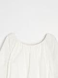 Pamučna bluza spuštenih ramena - krem - SINSAY - small8