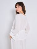 Viskozna bluza z naborki - krema - SINSAY - small2