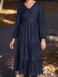 LADIES` DRESS - mid blue - SINSAY - small1
