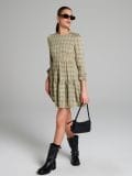 Mini καρό φόρεμα - λαδι - SINSAY - small7
