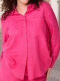 Košulja sa mešavinom lana PLUS SIZE - fuksija - SINSAY - small1
