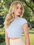 Crop top - svetlo modra - SINSAY - small5