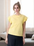 Pamučna bluza s volanima - žuta - SINSAY - small5