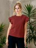 Pamučna bluza s volanima - crveno - SINSAY - small4