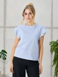 Pamučna bluza s volanima - plava - SINSAY - small5