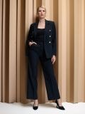 Eleganckie spodnie w paski - granatowy - SINSAY - small1