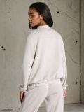Φούτερ με φερμουάρ και όρθιο γιακά soft touch - κρεμ - SINSAY - small2