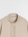 Φούτερ με φερμουάρ και όρθιο γιακά soft touch - κρεμ - SINSAY - small7