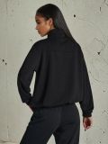 Bluza na rajsferšlus sa stojećim kragnom soft touch - crno - SINSAY - small2