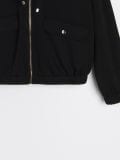 Bluza na rajsferšlus sa stojećim kragnom soft touch - crno - SINSAY - small10