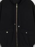 Bluza na rajsferšlus sa stojećim kragnom soft touch - crno - SINSAY - small11