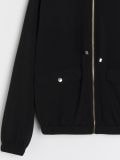 Bluza na rajsferšlus sa stojećim kragnom soft touch - crno - SINSAY - small8