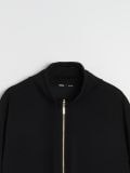 Bluza na rajsferšlus sa stojećim kragnom soft touch - crno - SINSAY - small5