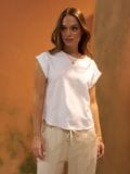 Viskozna bogata bluza - bela - SINSAY - small5