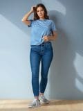Blugi skinny - albastru - SINSAY - small3