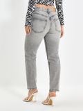 Jeansy mom high waist - szary - SINSAY - small3