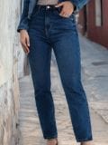 Jeansy mom high waist - granatowy - SINSAY - small1