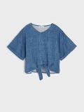 Bluza s vezivanjem - indigo - SINSAY - small2