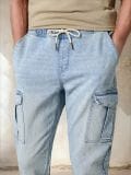 Τζιν παντελόνι jogger cargo - μπλε - SINSAY - small3